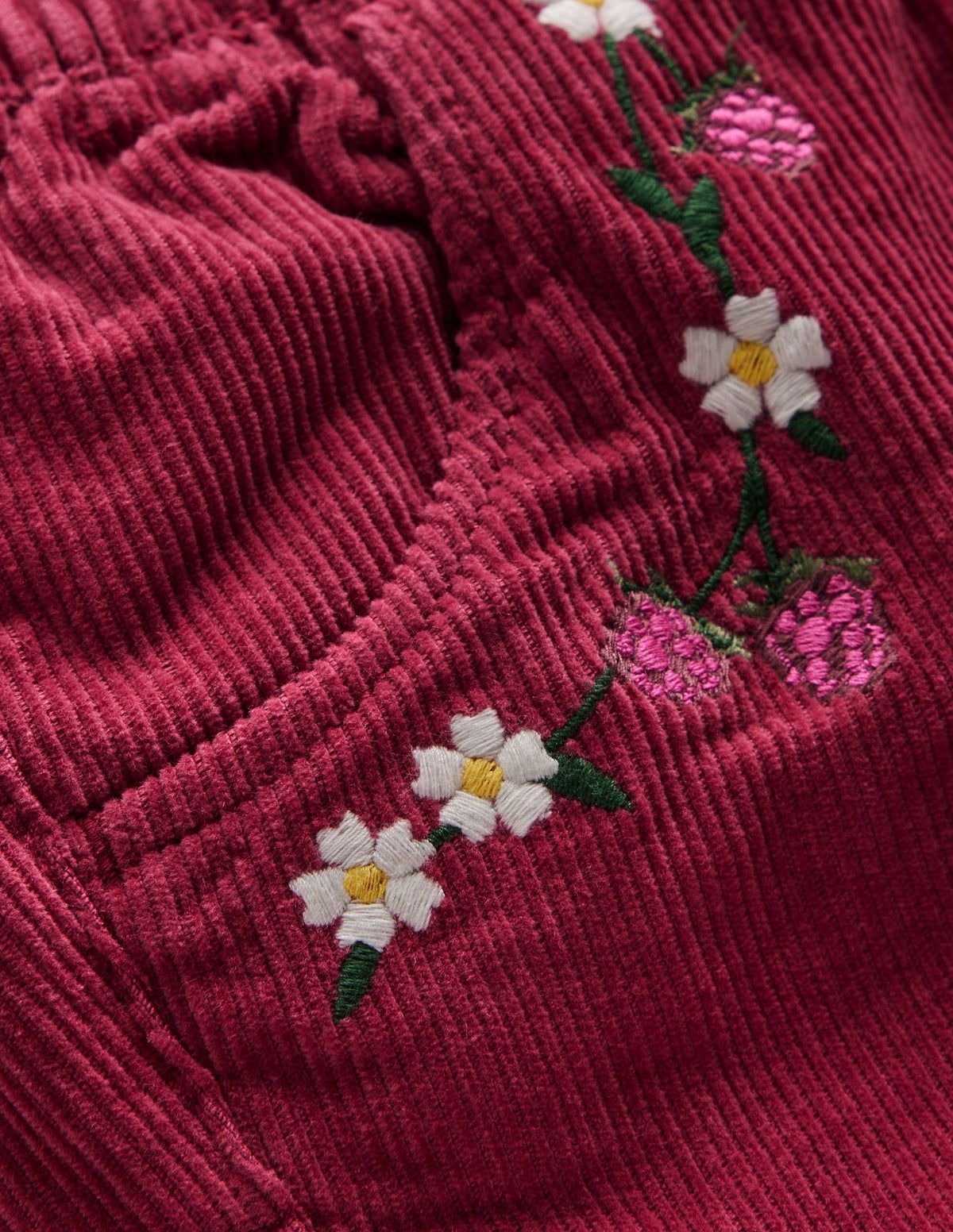 Cord Pull-On Trousers-Red Bud - Image 3
