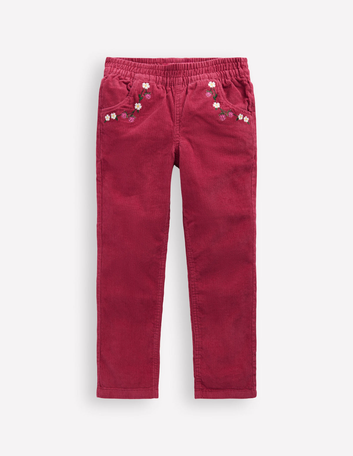 Cord Pull-On Trousers-Red Bud - Image 1