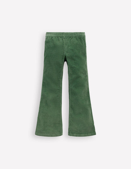 Legging évasé en velours côtelé-VERT-1
