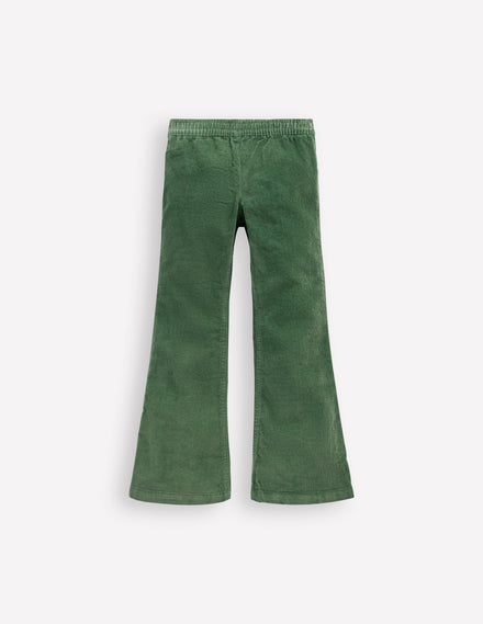 Legging évasé en velours côtelé-VERT