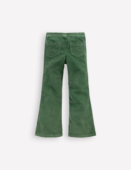 Legging évasé en velours côtelé-VERT