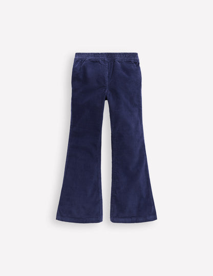 Legging évasé en velours côtelé-Bleu marine universitaire-2