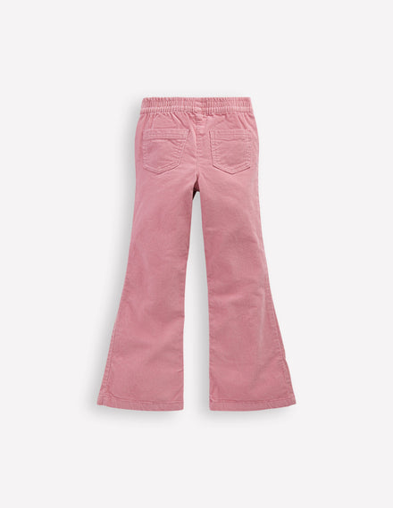 Legging évasé en velours côtelé-Brume rose