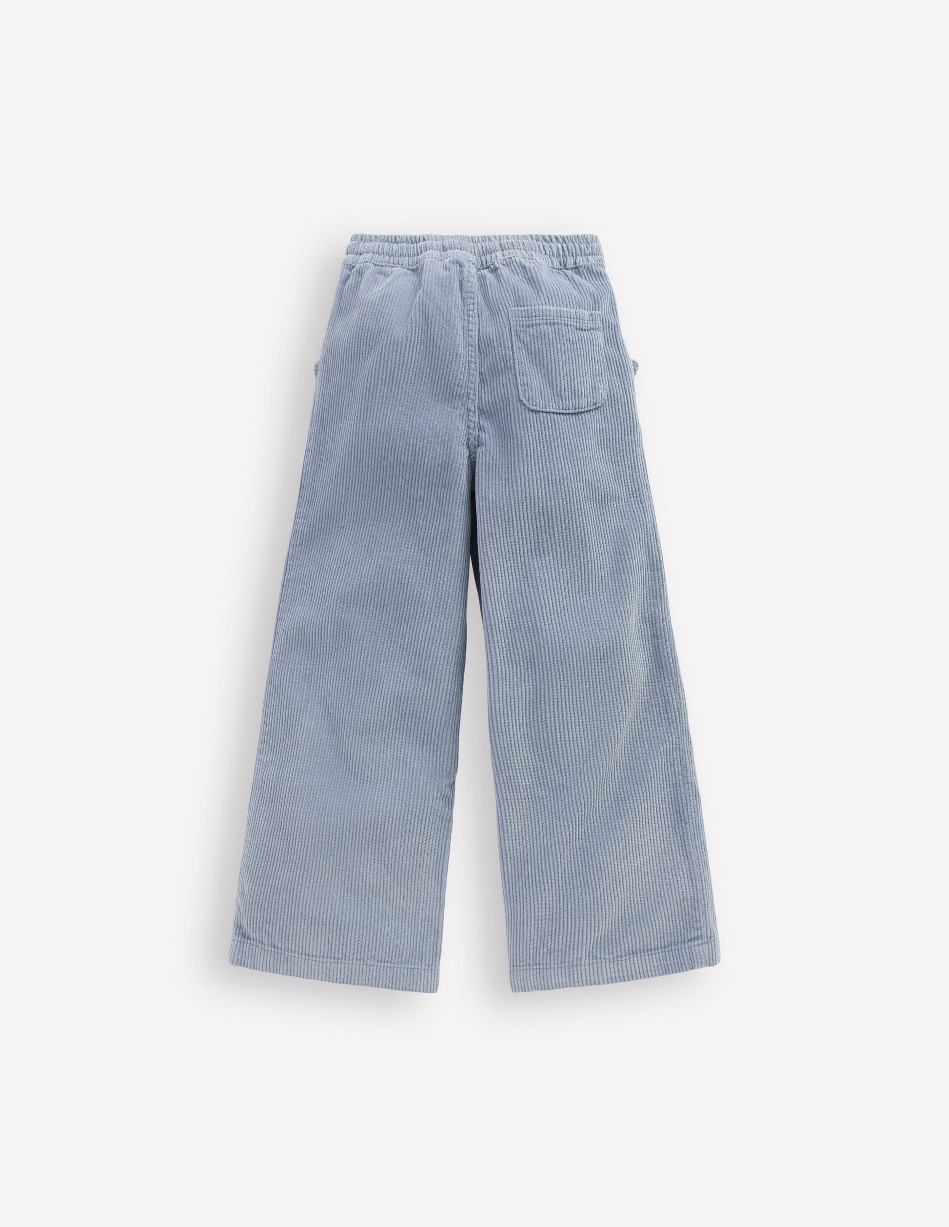Pantalon décontracté en velours côtelé-Bleu-2