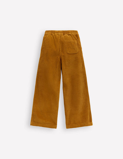 Pantalon décontracté en velours côtelé-Marron caramel-2