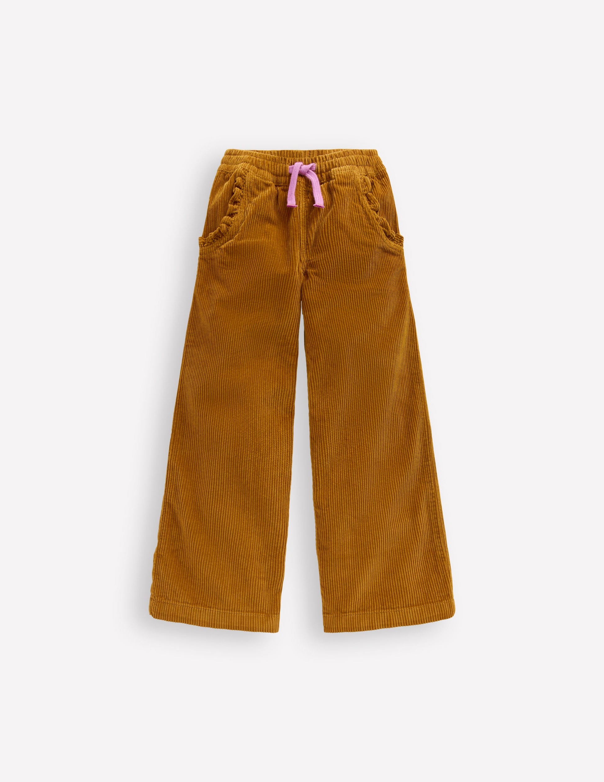 Pantalon décontracté en velours côtelé-Marron caramel-1