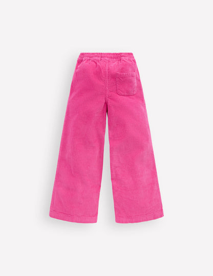 Pantalon décontracté en velours côtelé-Rose Framboise-2