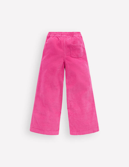 Pantalon décontracté en velours côtelé-Rose Framboise