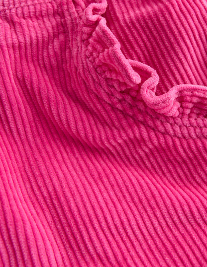 Pantalon décontracté en velours côtelé-Rose Framboise-3