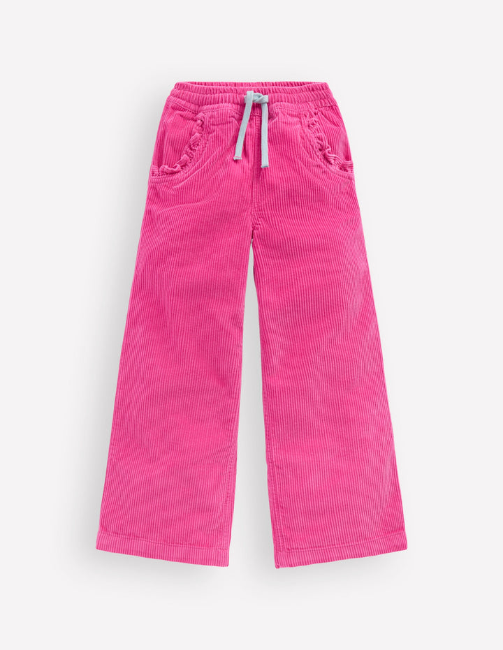 Locker geschnittene Cordhose-Himbeerrosa