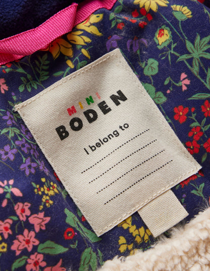 Joni Gesteppter Parka-Blau Blumenwiese-5