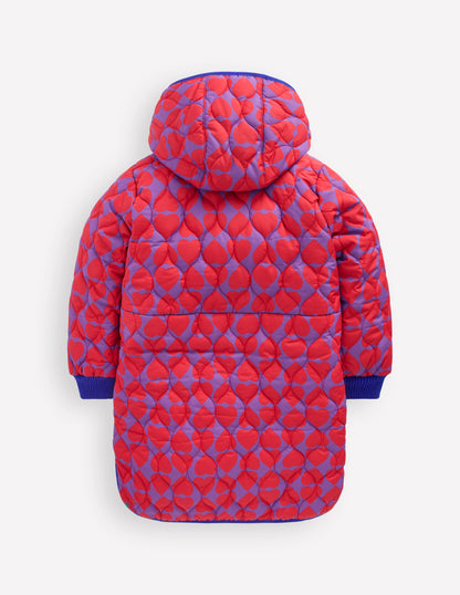 Cosy Longline Coat-Purple Heart Print-2