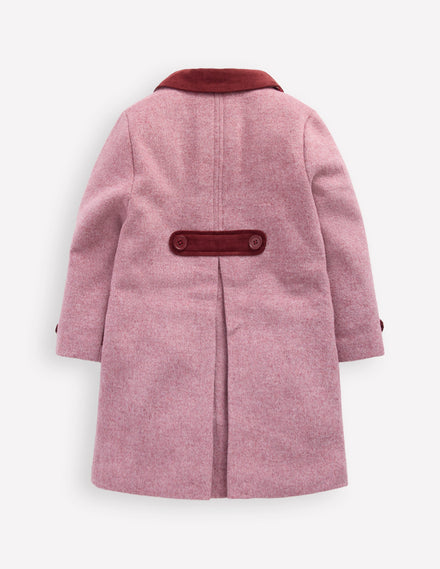 Mantel aus Wollmischung-Rosa Schleier Schleifen