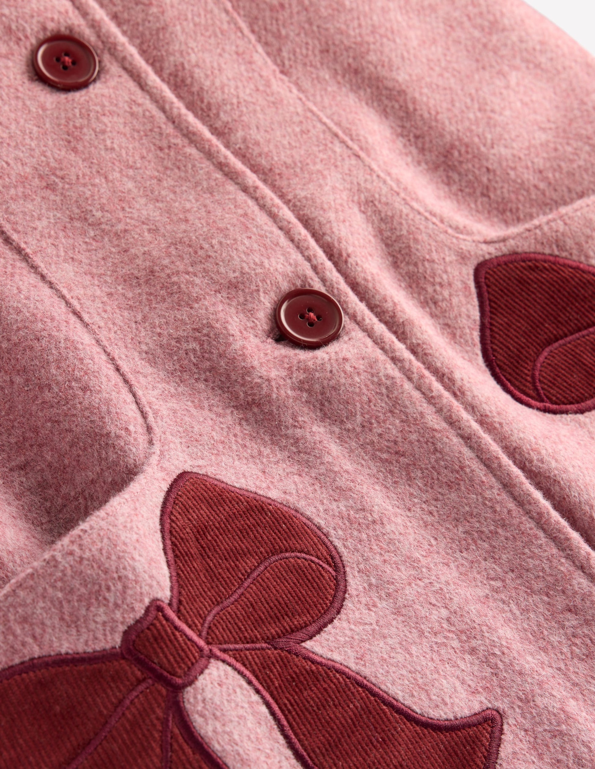Mantel aus Wollmischung-Rosa Schleier Schleifen-3