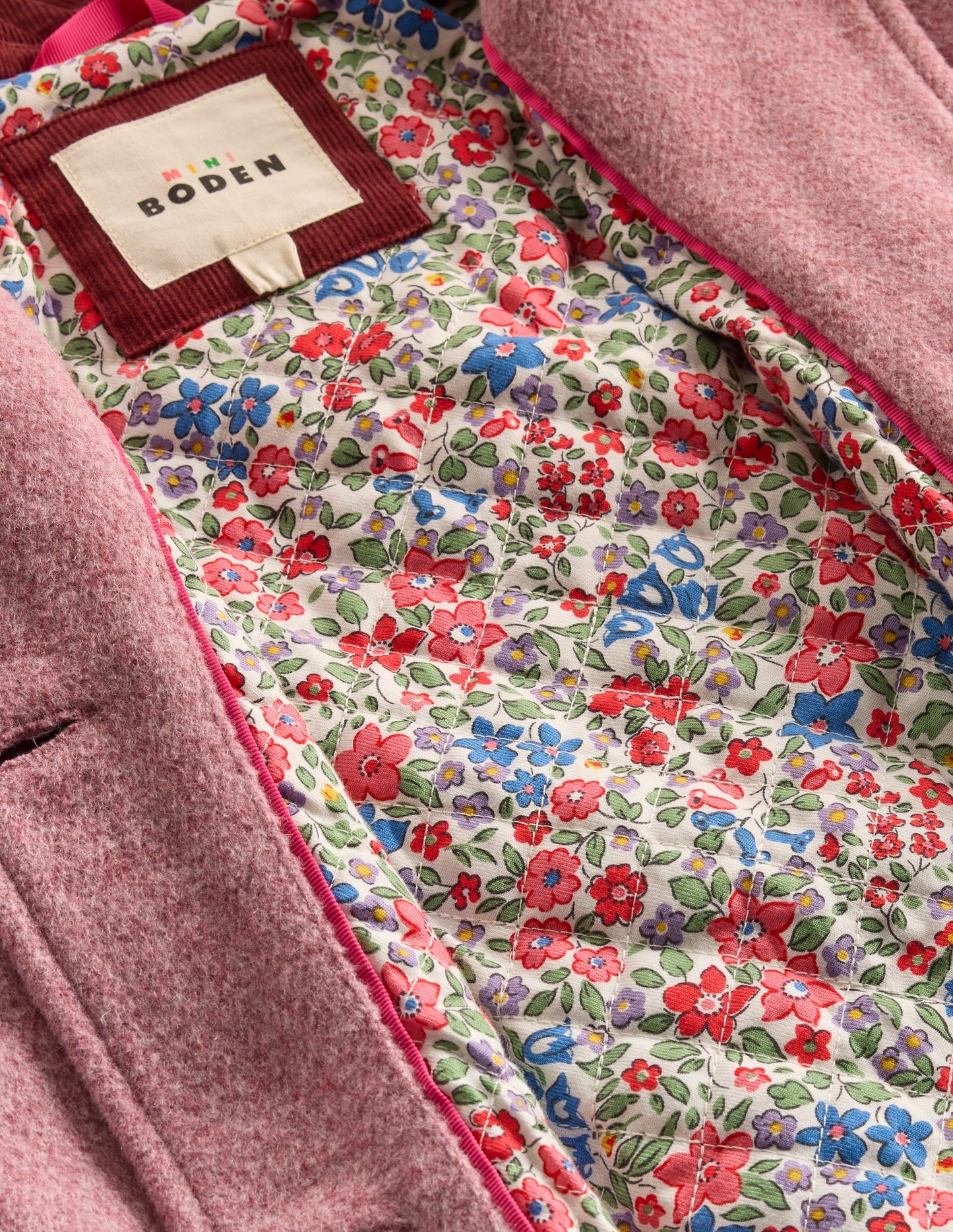 Mantel aus Wollmischung-Rosa Schleier Schleifen