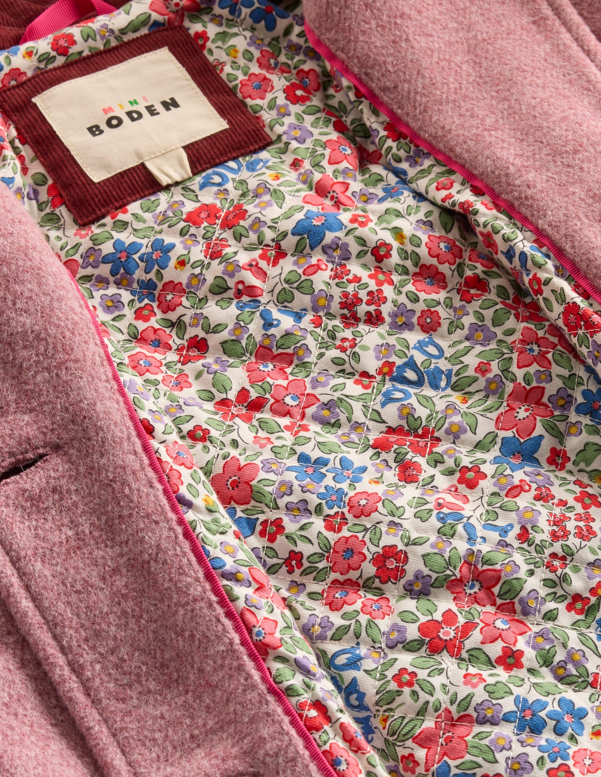 Mantel aus Wollmischung-Rosa Schleier Schleifen-5