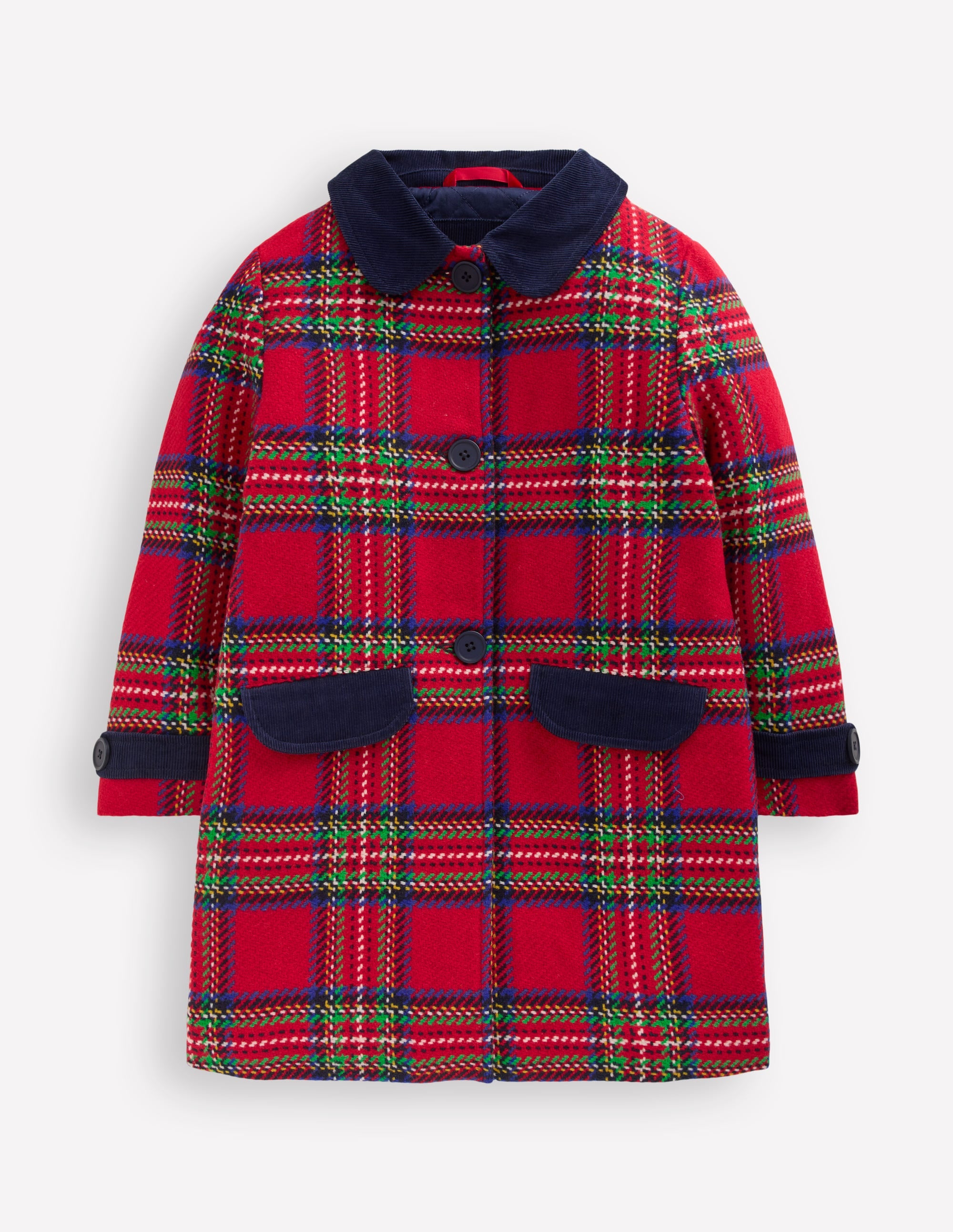 Mantel aus Wollmischung-Rot Kariert - Image 1