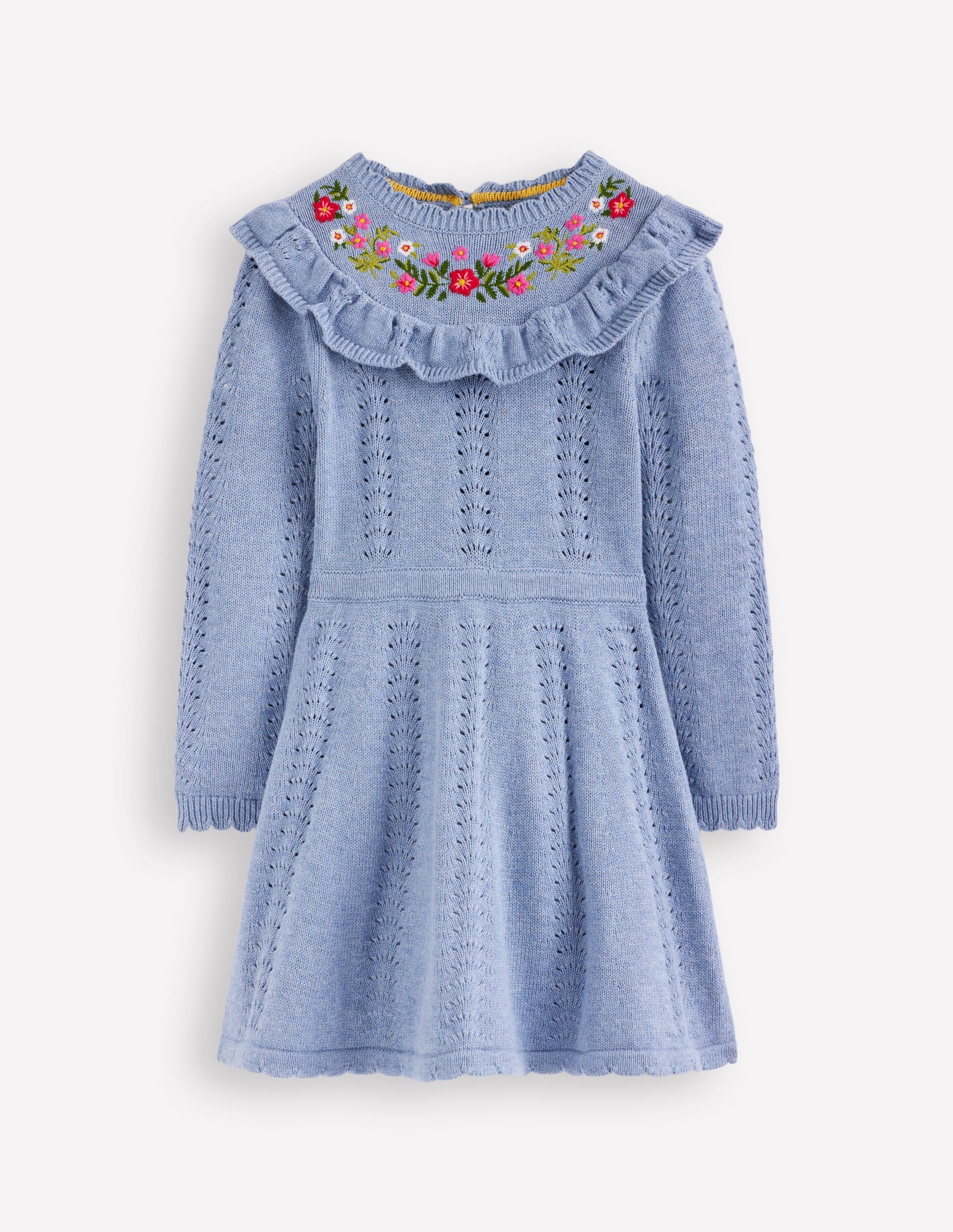 Pointelle-Strickkleid-Gletschersee Meliert-1