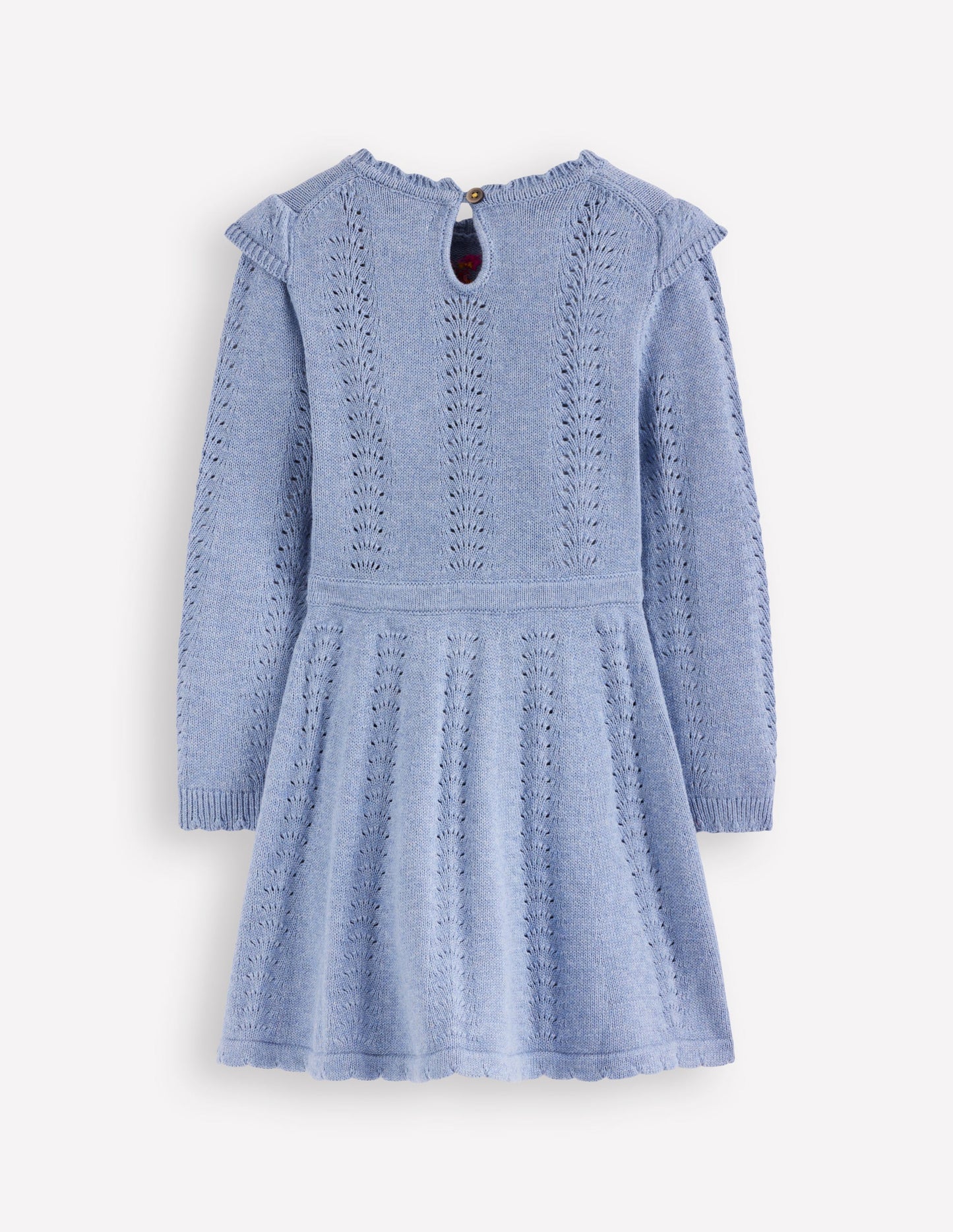 Pointelle-Strickkleid-Gletschersee Meliert