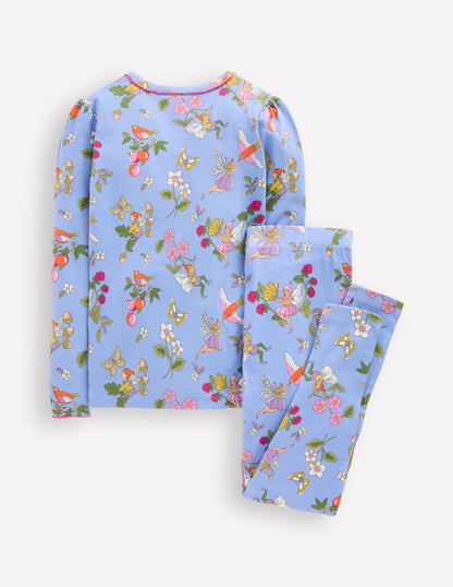 Snug Henley Pyjamas-Glacier Blue Fairy Print-2