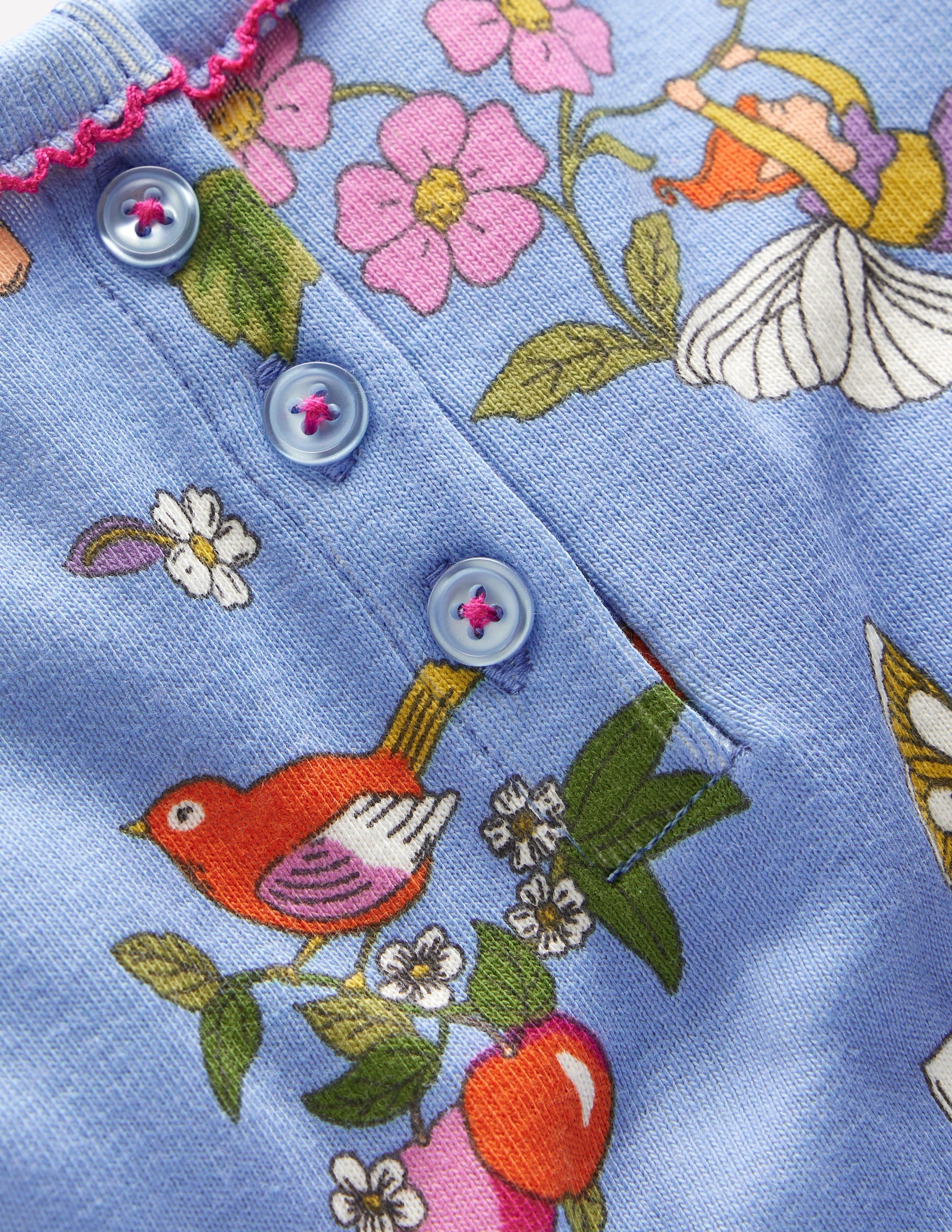 Snug Henley Pyjamas-Glacier Blue Fairy Print-3