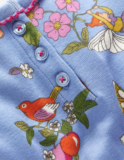 Snug Henley Pyjamas-Glacier Blue Fairy Print-3