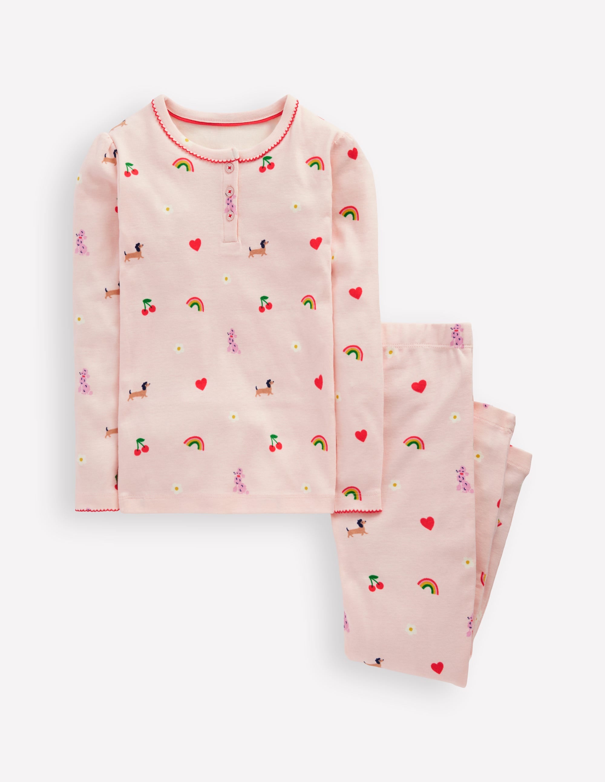 Snug Henley Pyjamas-Chalk Pink Parisien - Image 1