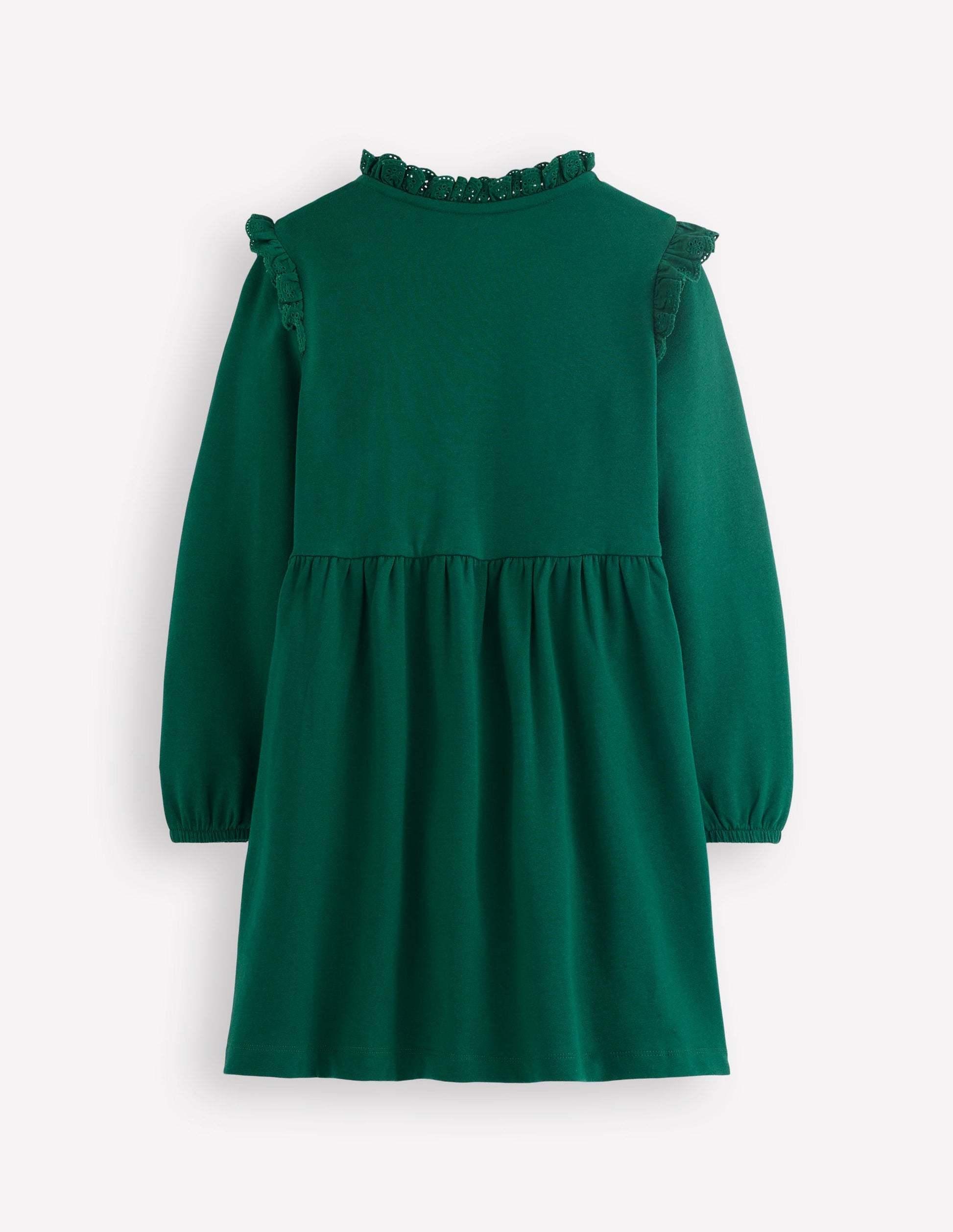 Robe-sweat à détails en dentelle-Émeraude nocturne-6