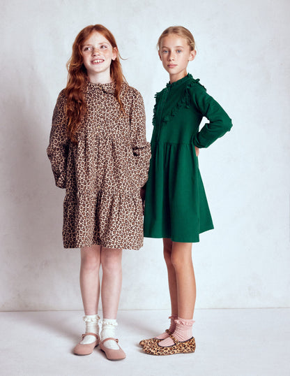 Robe-sweat à détails en dentelle-Émeraude nocturne-4