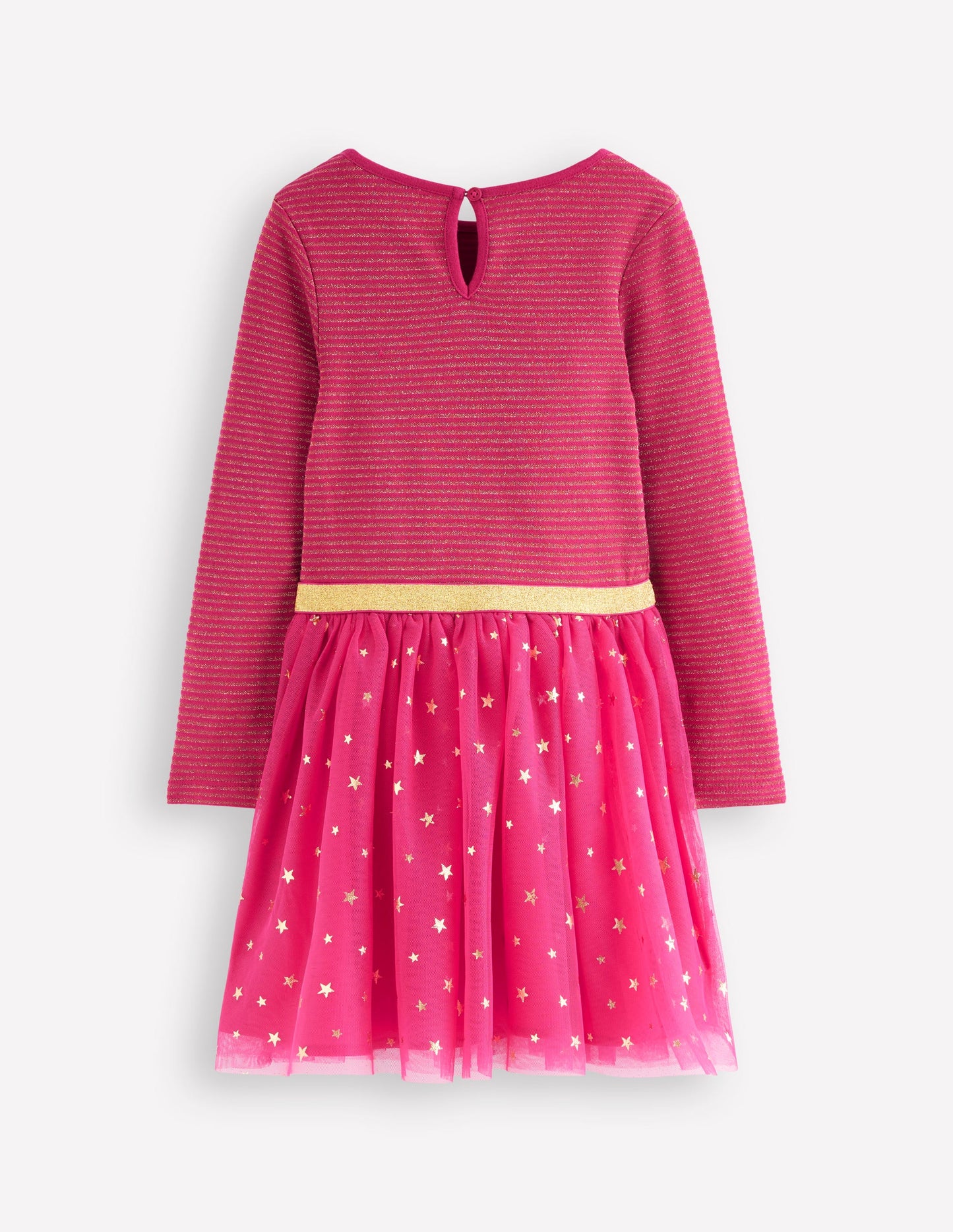 Kleid aus Tüll-Mix zum Herumwirbeln-Kirschkonfitüre/Goldkonfetti