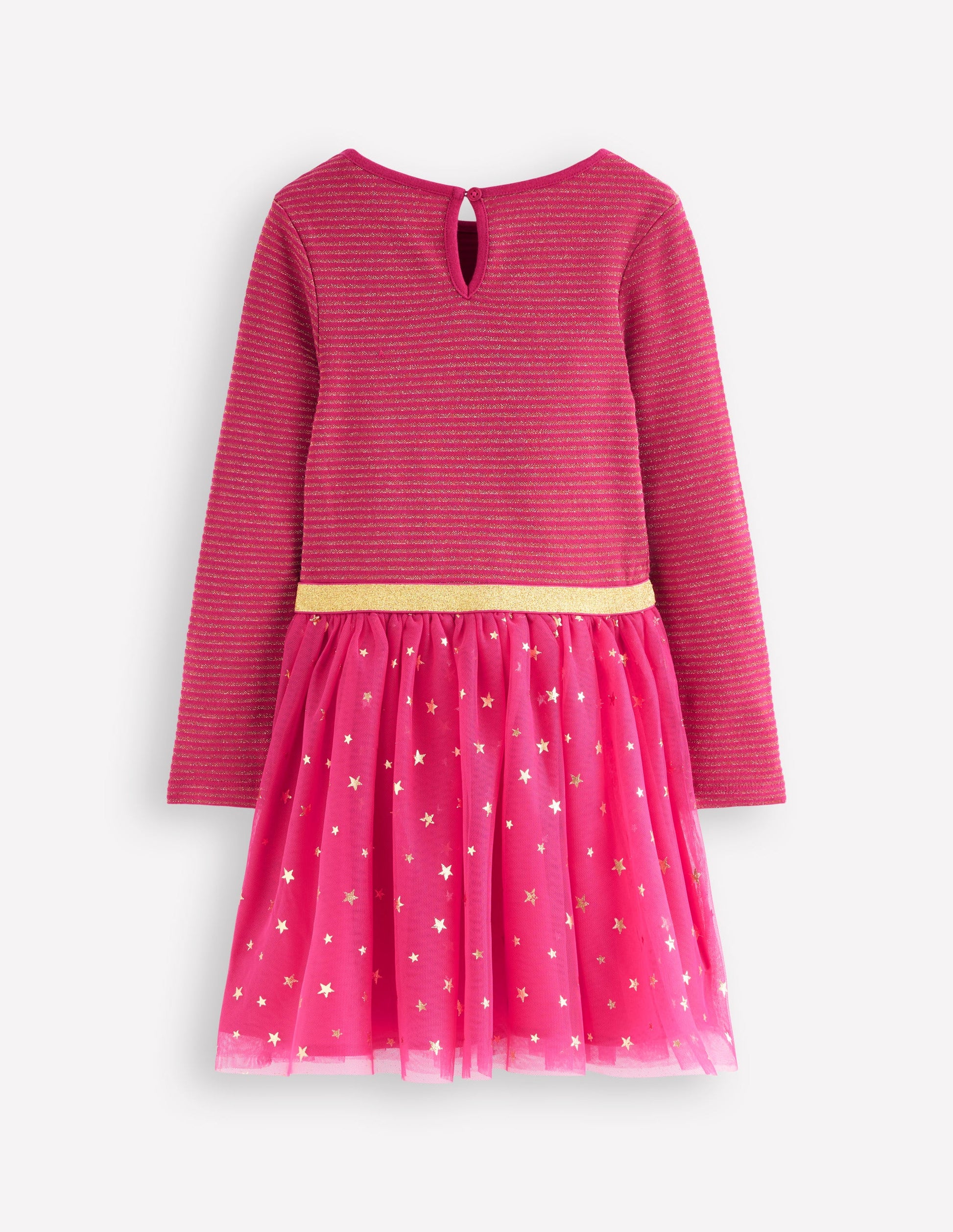 Kleid aus Tüll-Mix zum Herumwirbeln-Kirschkonfitüre/Goldkonfetti-2