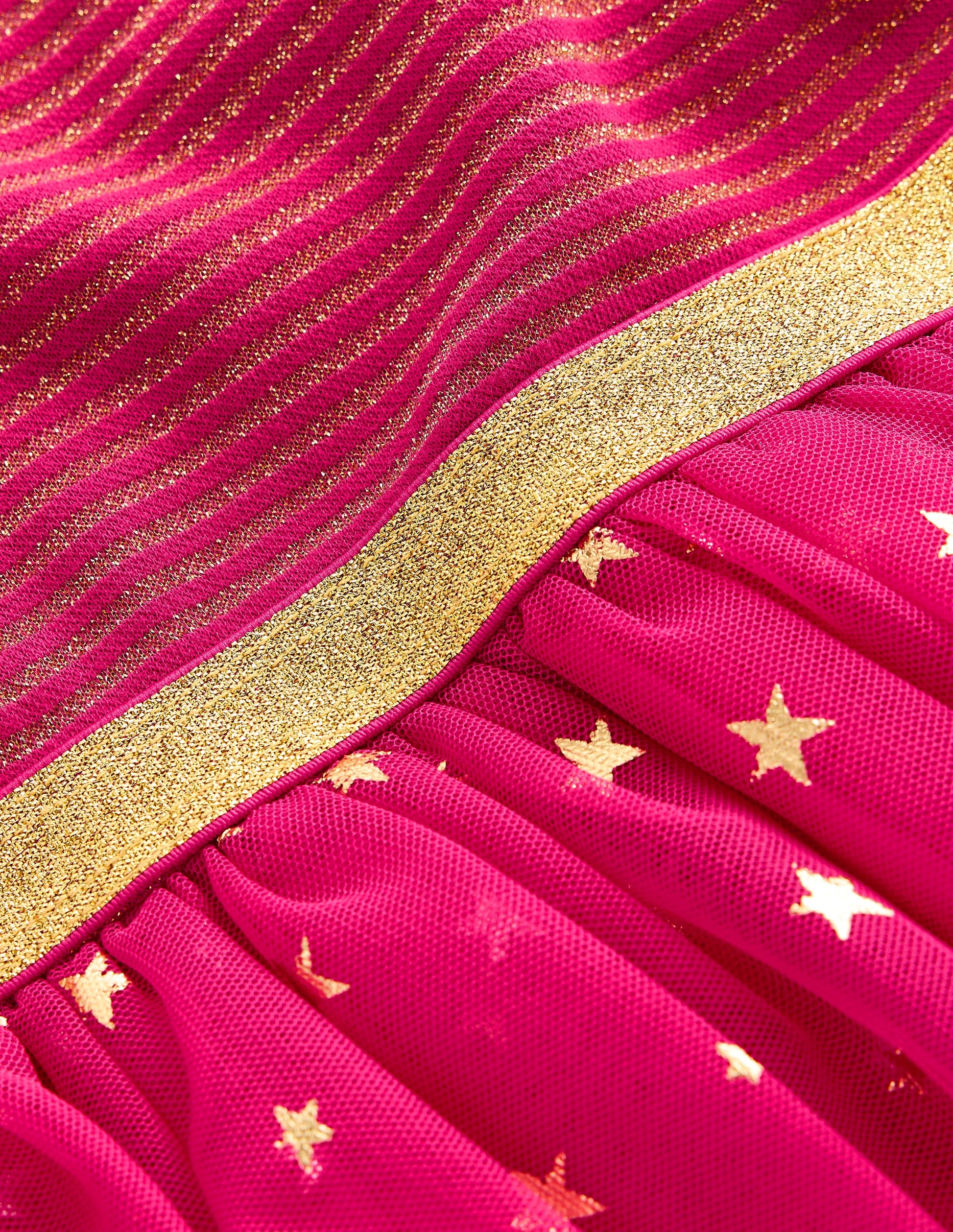Kleid aus Tüll-Mix zum Herumwirbeln-Kirschkonfitüre/Goldkonfetti-3