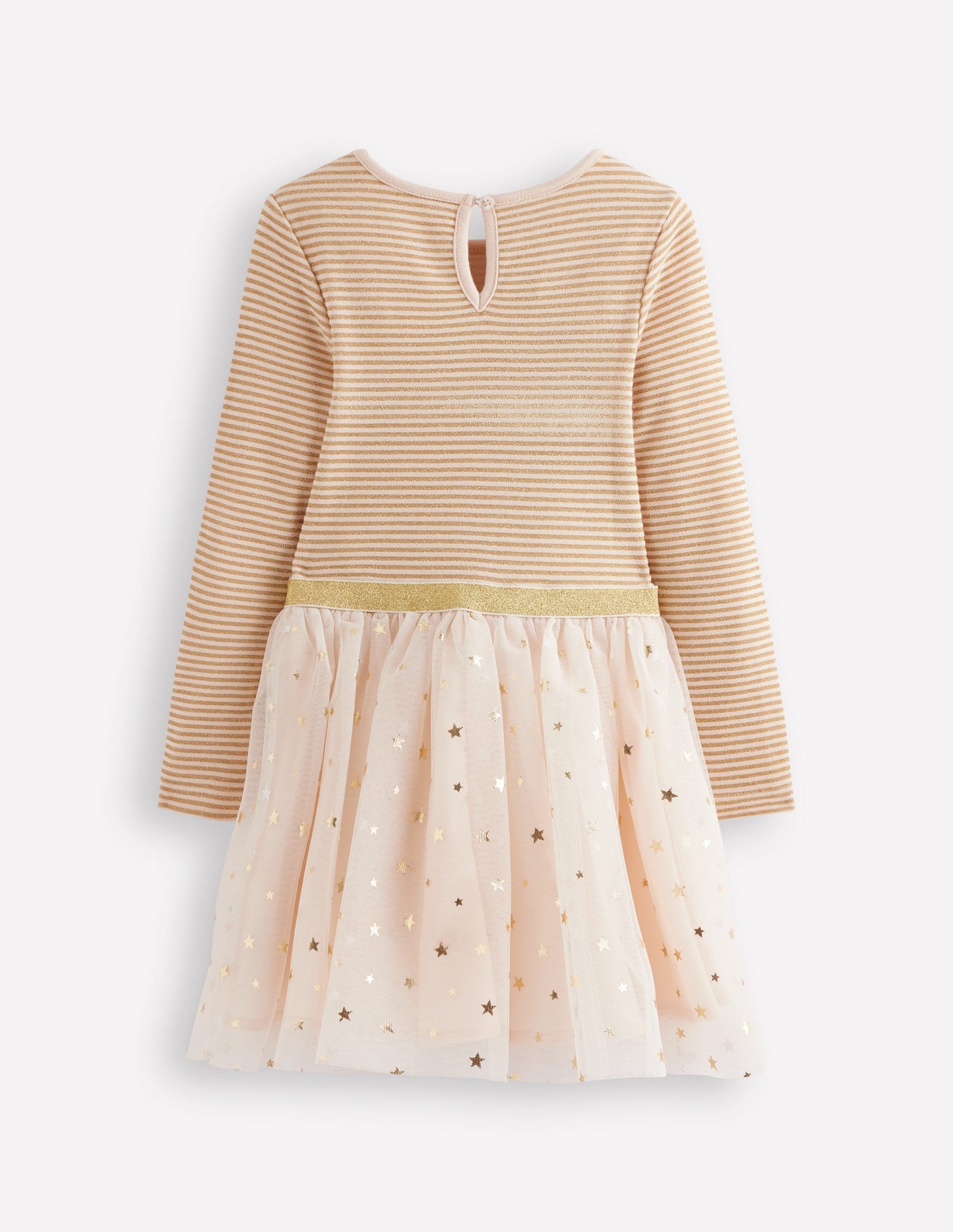 Kleid aus Tüll-Mix zum Herumwirbeln-Sanftes Naturweiß/Goldkonfetti