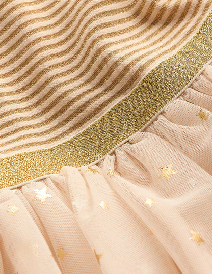 Kleid aus Tüll-Mix zum Herumwirbeln-Sanftes Naturweiß/Goldkonfetti-3