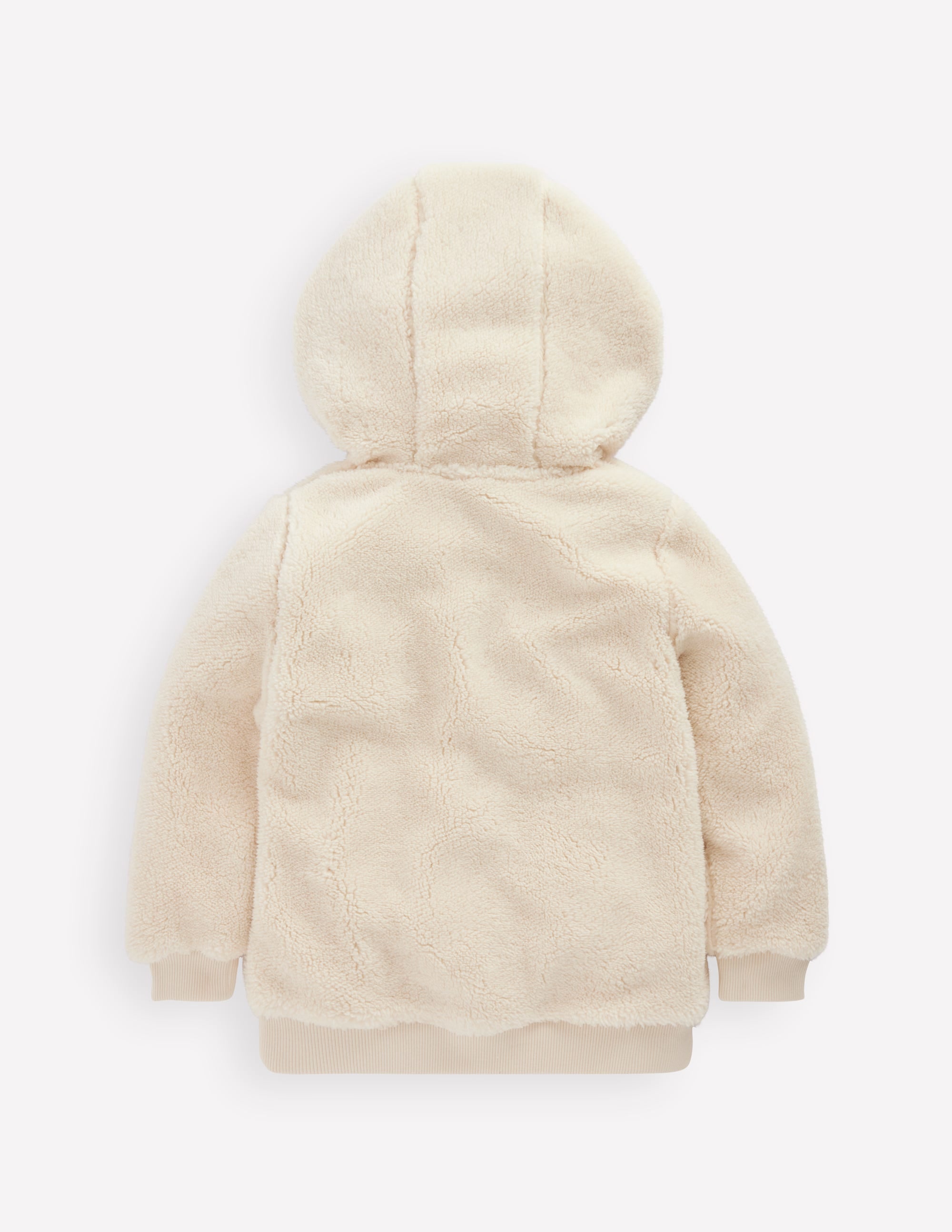 Gemütlicher Fleece-Kapuzenpullover mit Halbreißverschluss-Beige - Image 2