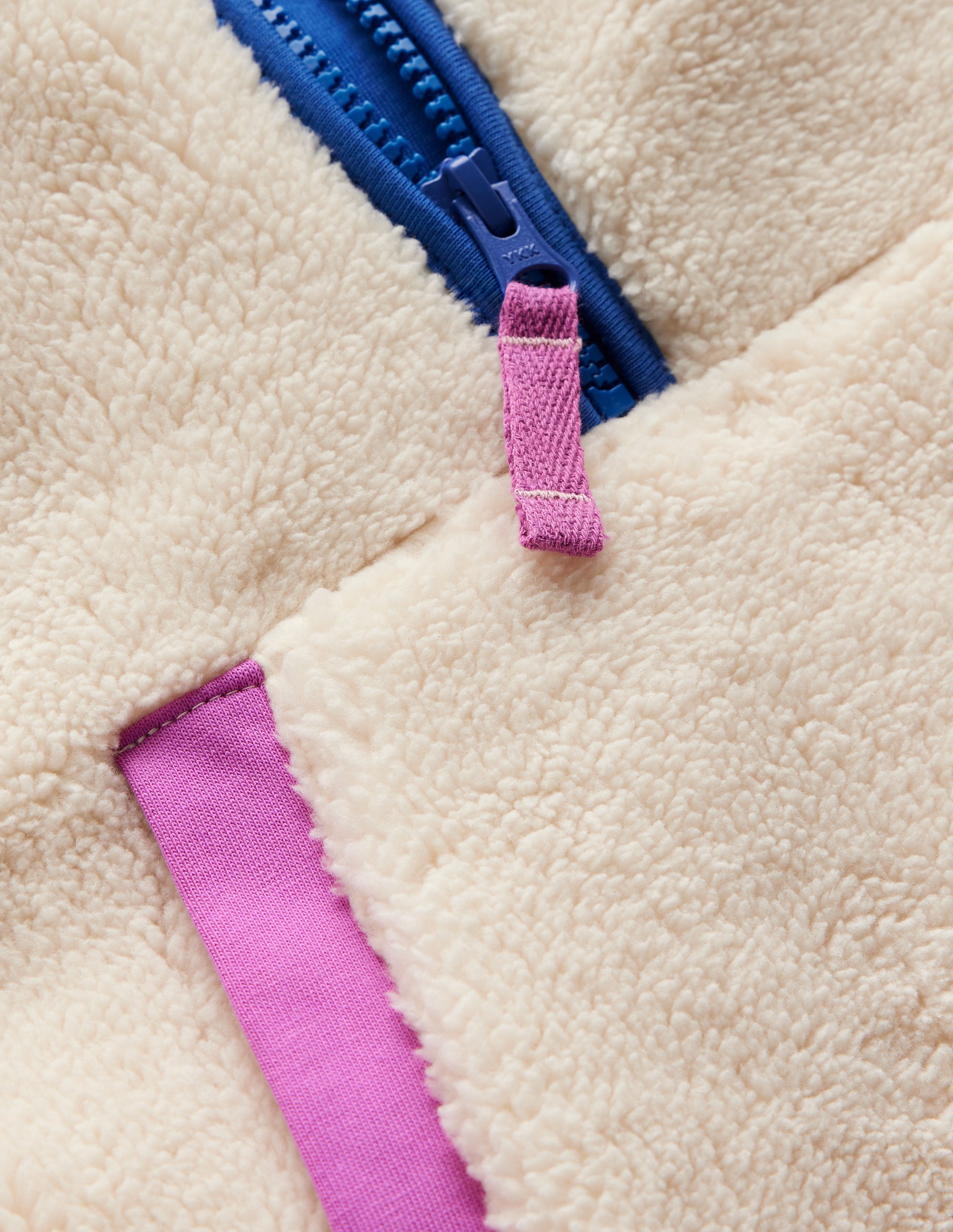 Gemütlicher Fleece-Kapuzenpullover mit Halbreißverschluss-Beige - Image 3