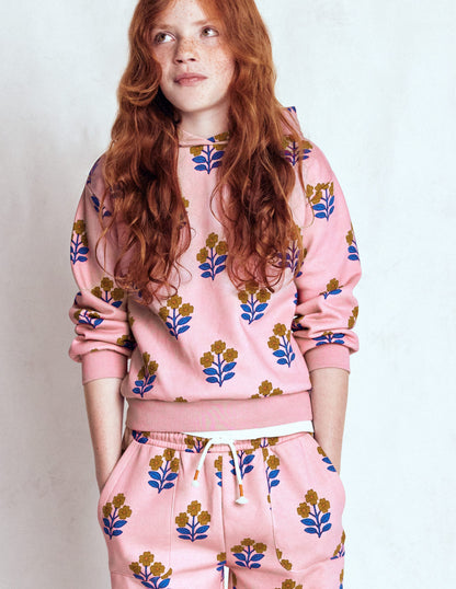 Bedruckter Kapuzenpullover-Haferbeige Haustiere-3