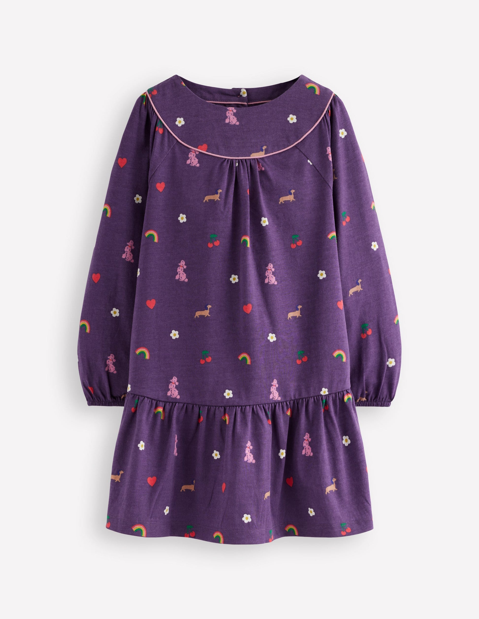 Jerseykleid mit geschwungener Passe-Mystisches Violett Paris-1