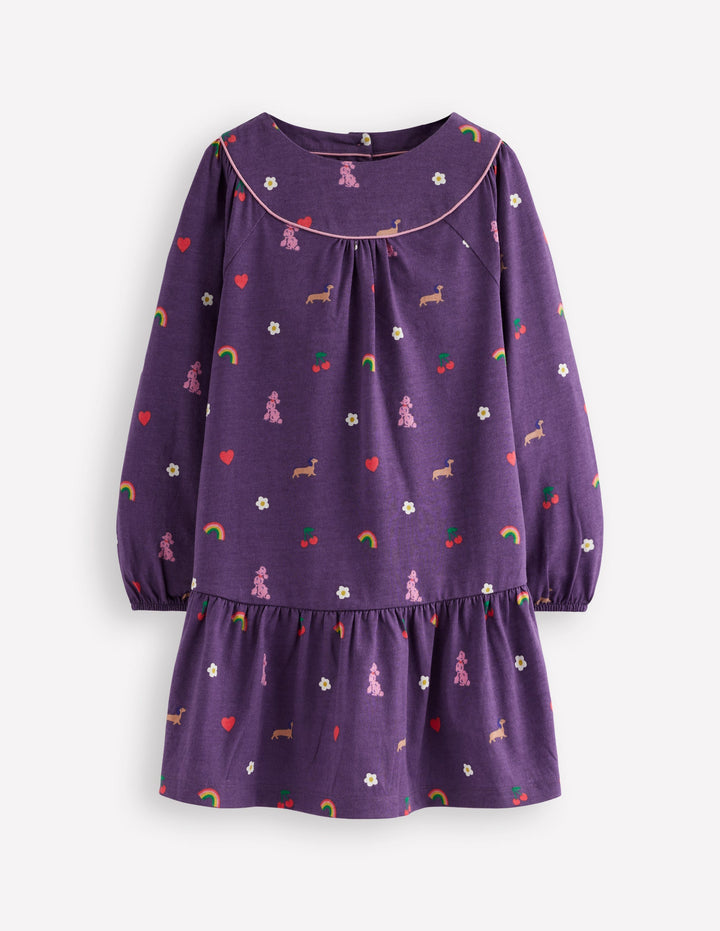 Jerseykleid mit geschwungener Passe-Mystisches Violett Paris