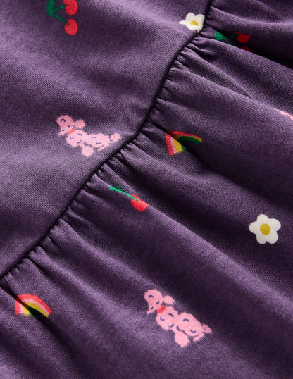Jerseykleid mit geschwungener Passe-Mystisches Violett Paris-3