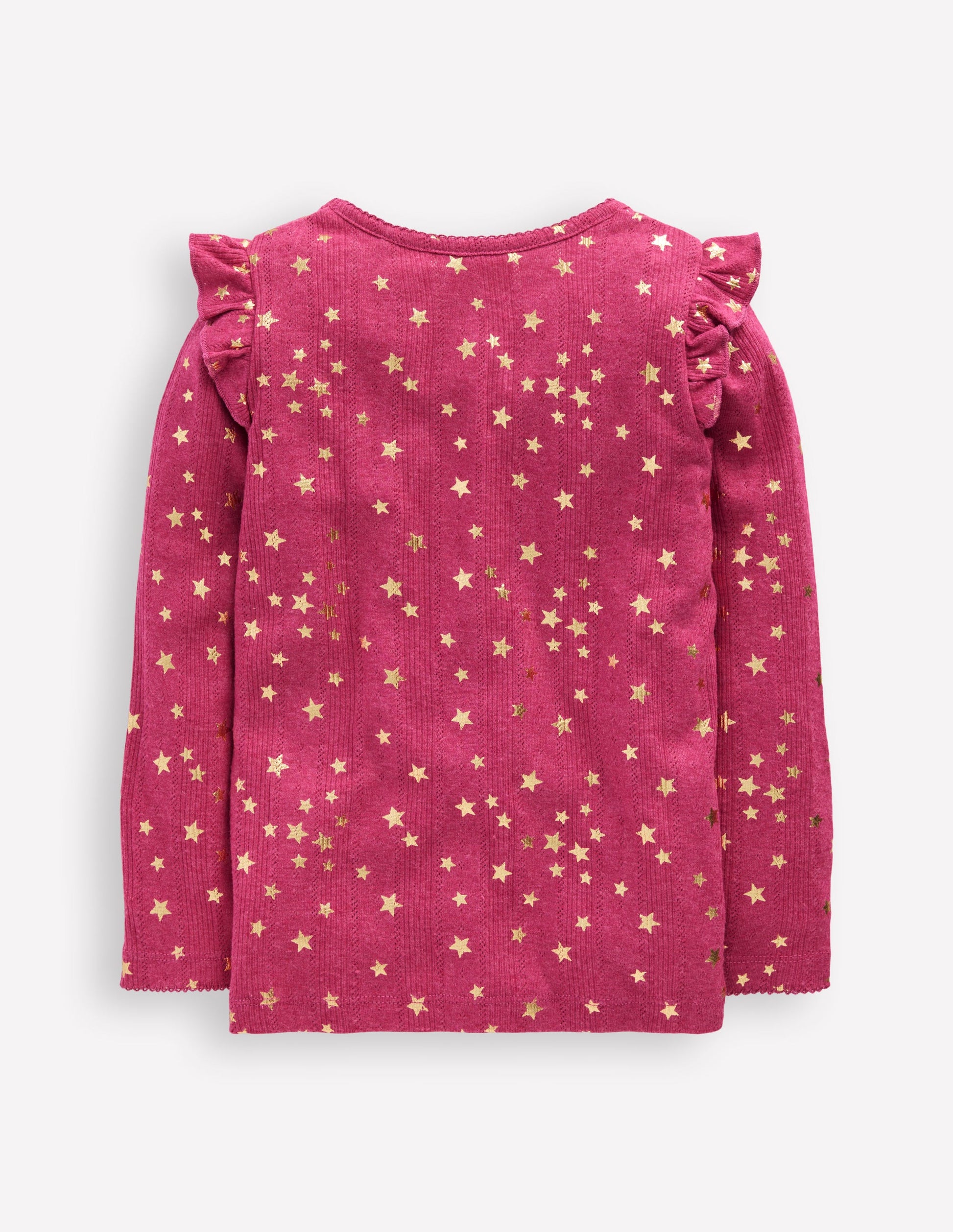 Frill Sleeve Pointelle Top-Cherry Jam-2