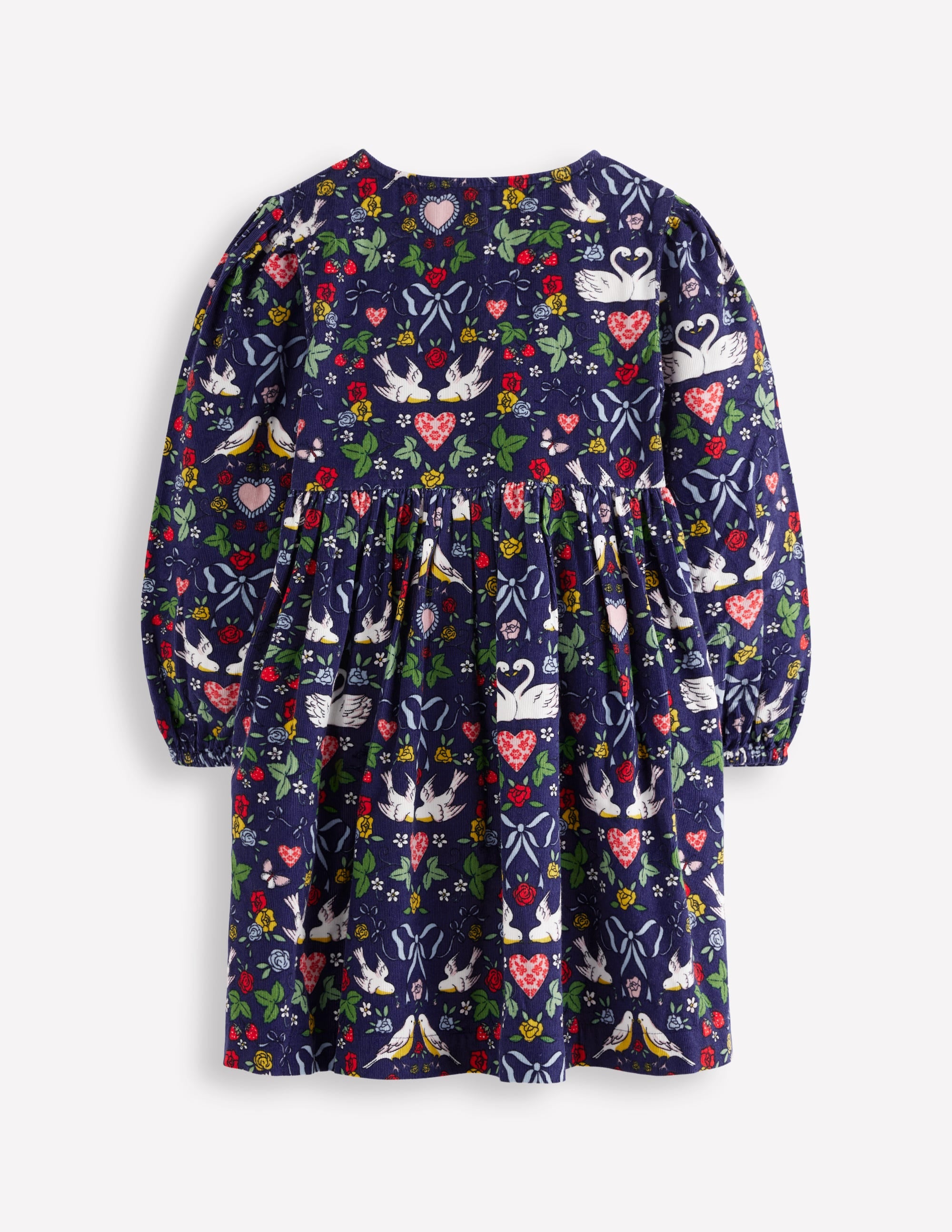Norah Kleid mit durchgehender Knopfleiste und Schleife-Steuerbordblau Liebesvögel - Image 2
