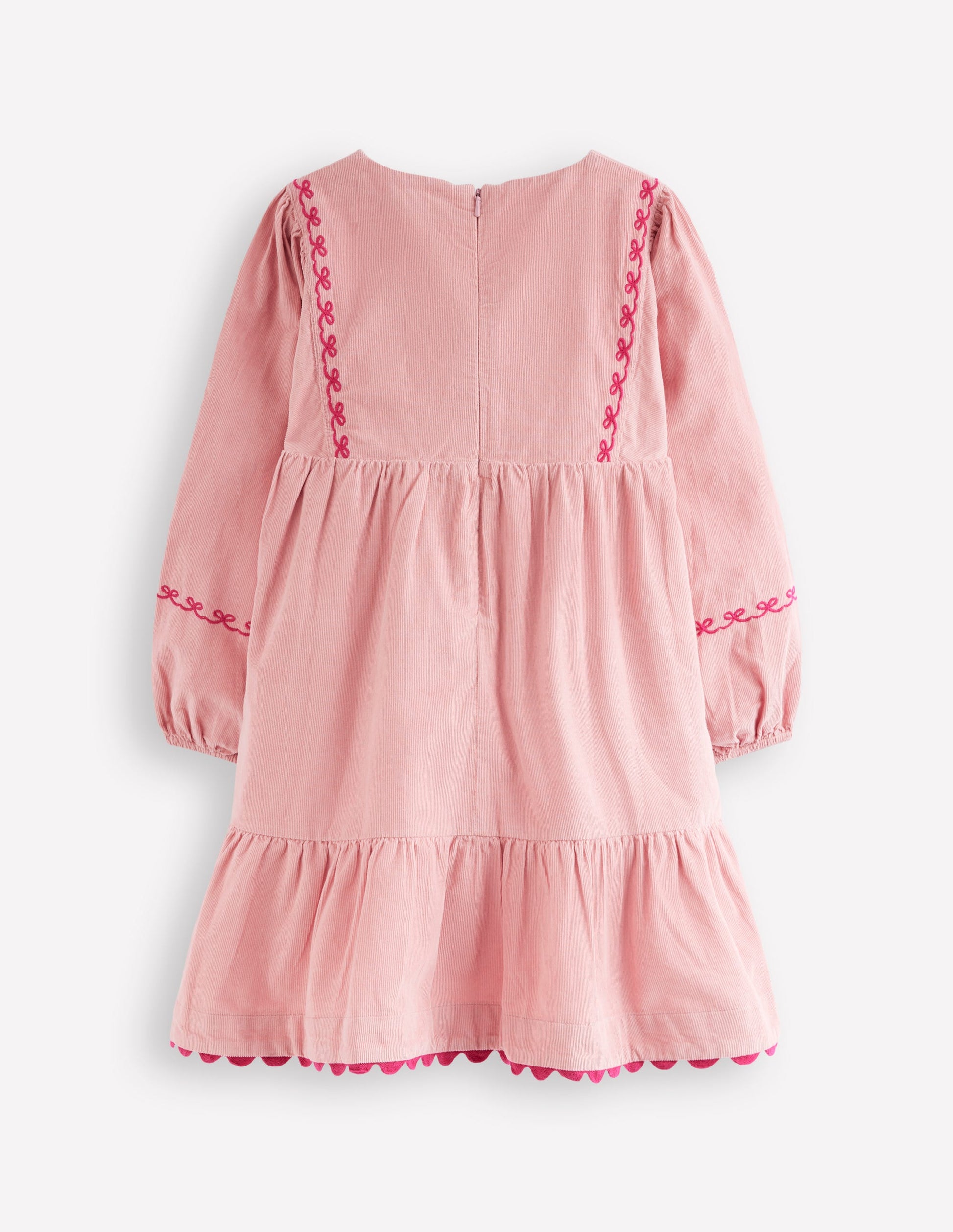 Robe à manches blousantes Clover en velours côtelé-Rose vintage-3