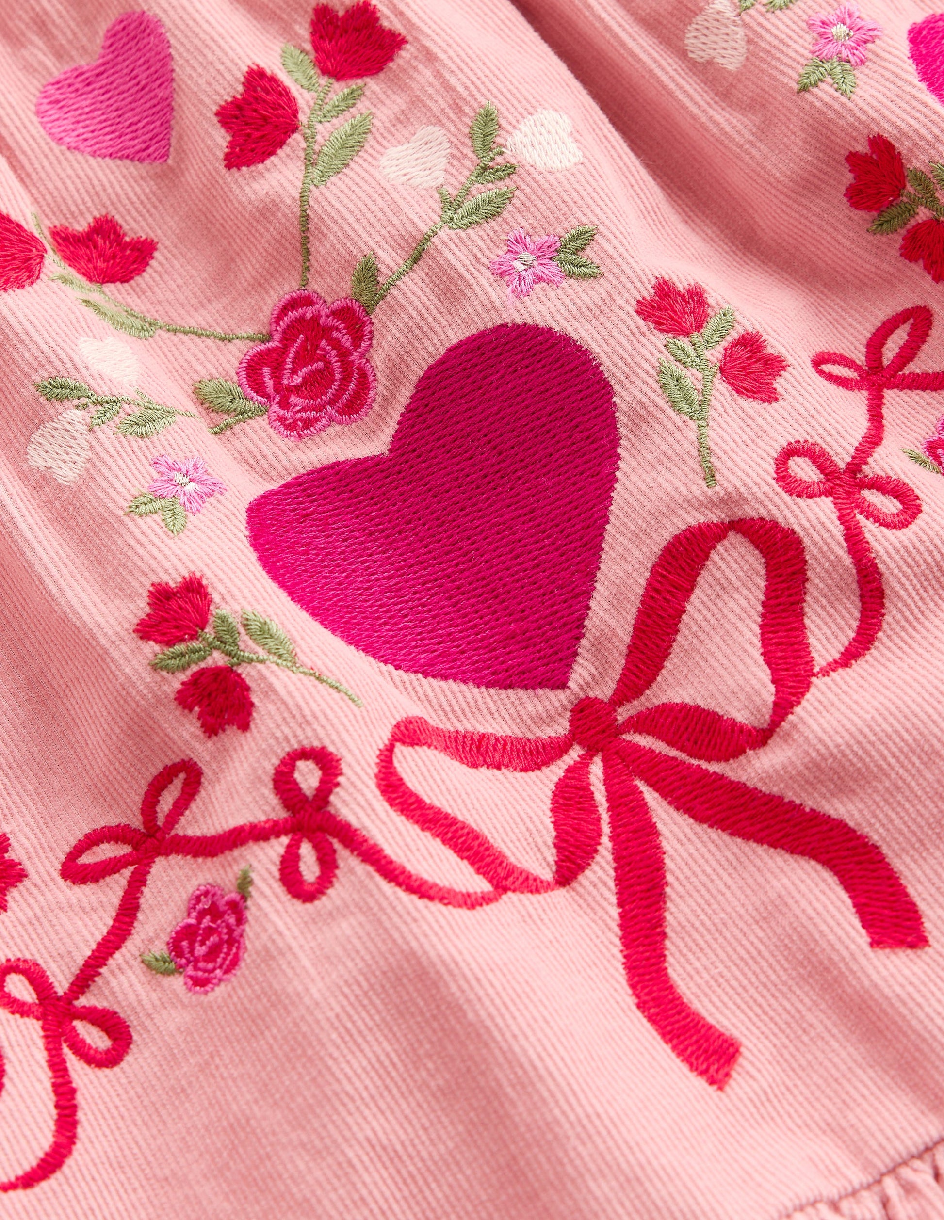 Robe à manches blousantes Clover en velours côtelé-Rose vintage-4