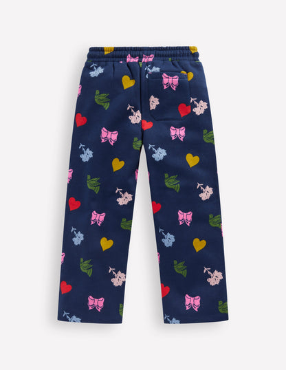 Wide Leg Printed Jogger-College Navy Festive Fun-3