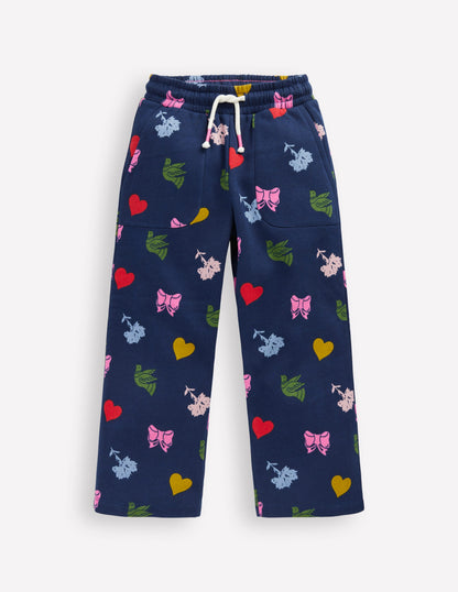 Wide Leg Printed Jogger-College Navy Festive Fun-2