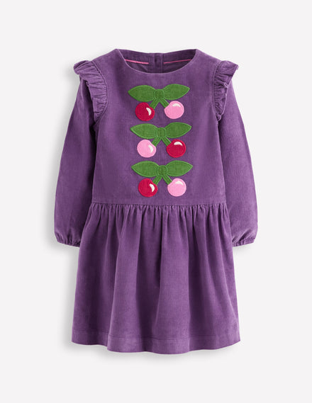 Cordkleid mit Logo-Mystisches Violett Kirschen