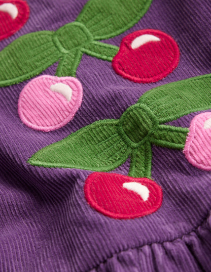 Robe à logo en velours côtelé-Cerises violet mystique-3