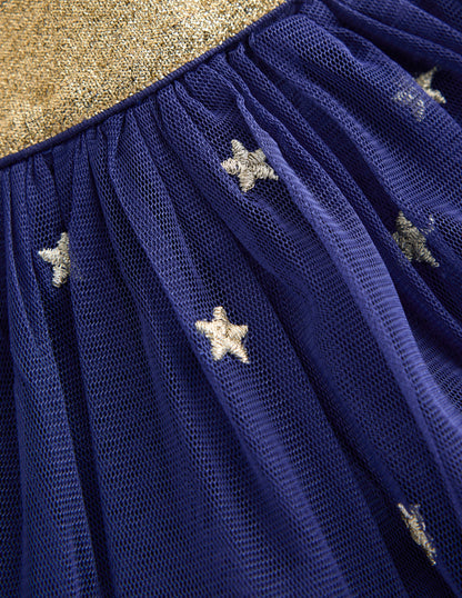 Verzierter Tüllrock-Marineblau Sterne-4