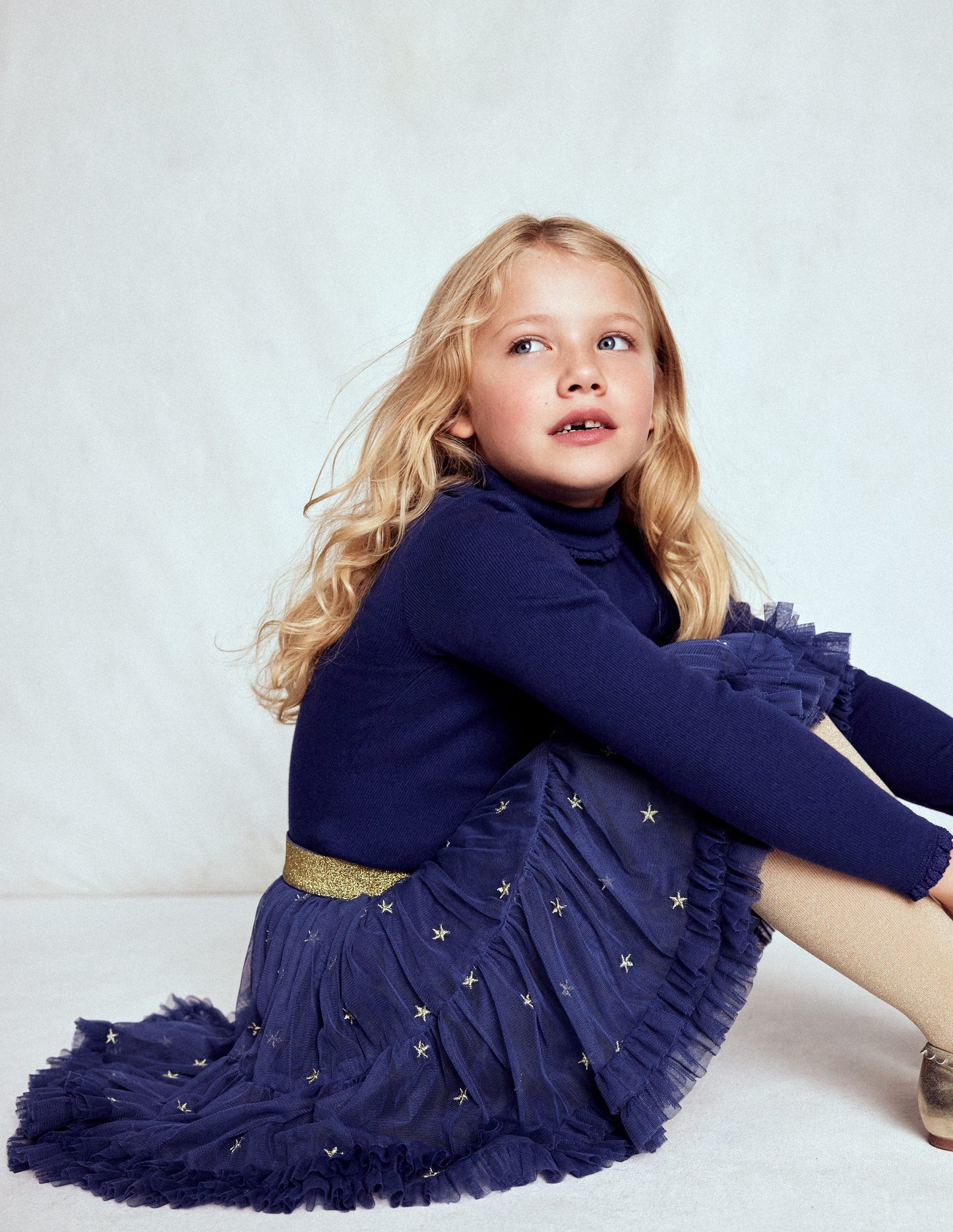 Verzierter Tüllrock-Marineblau Sterne